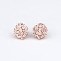 Baget Tasarım Gümüş Küpe Rose