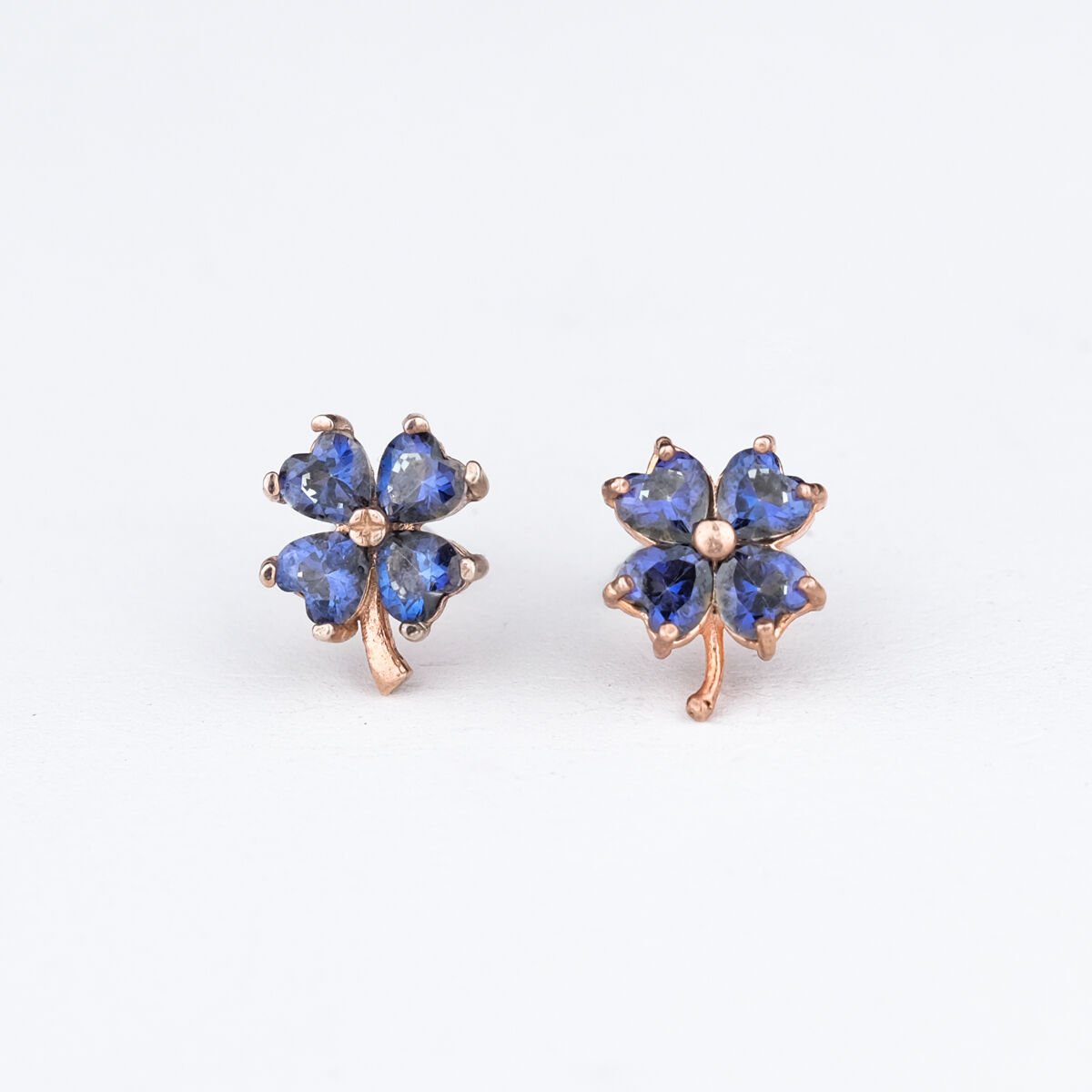 Yonca Gümüş Küpe Blue Topaz