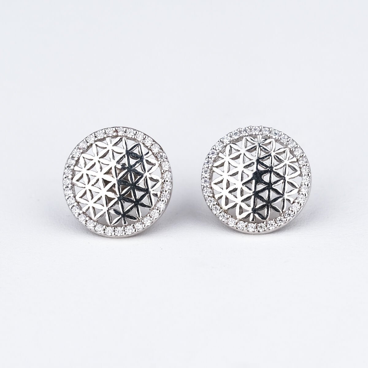 Yaşam Çiçeği Gümüş Küpe