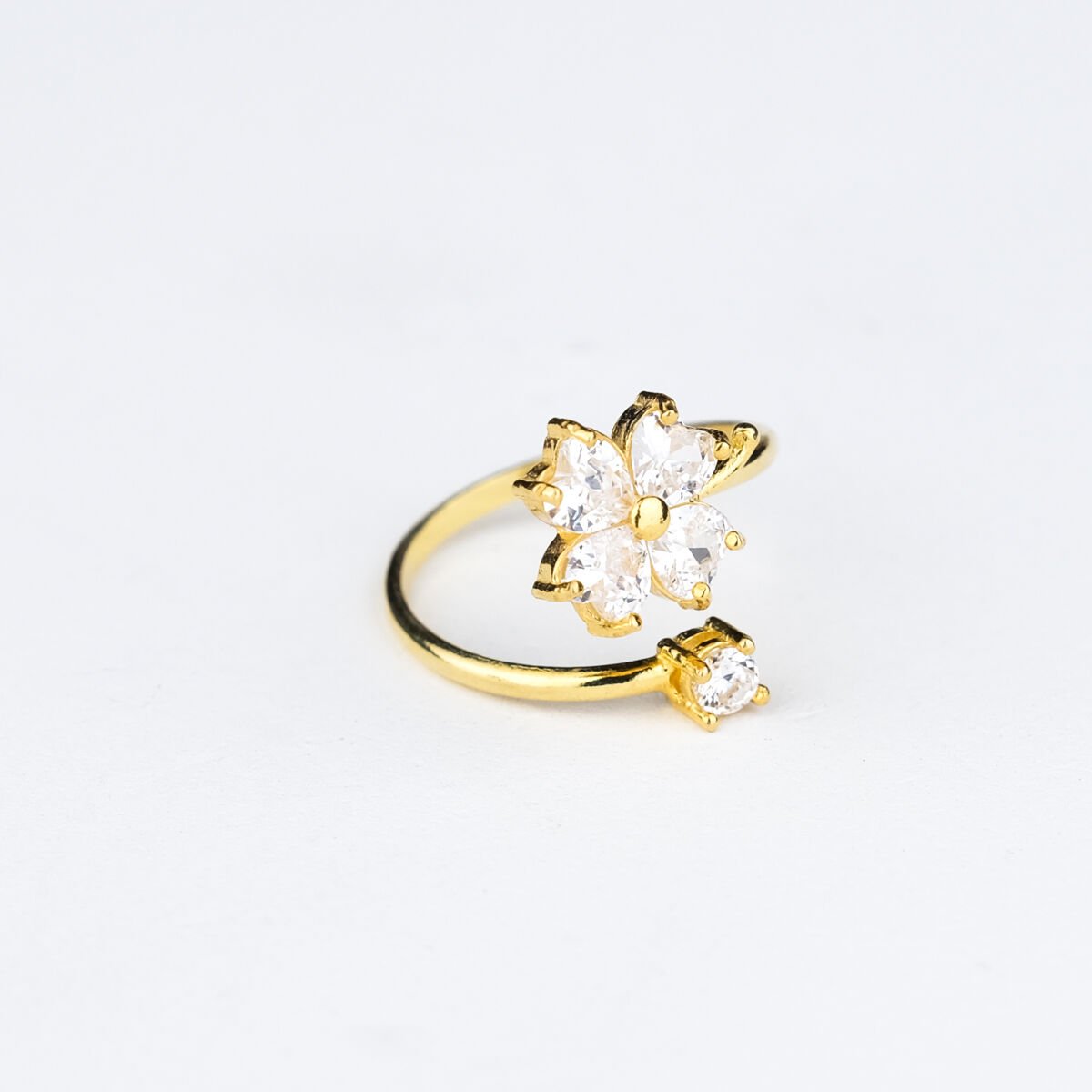 Yonca Gümüş Yüzük Gold