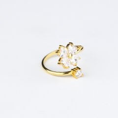 Yonca Gümüş Yüzük Gold