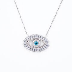Göz Baget Taşlı Gümüş Kolye