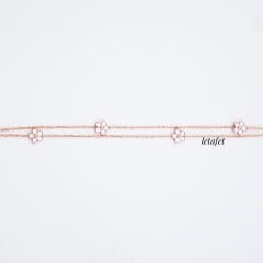 Çiçek İkili Gümüş Bİleklik