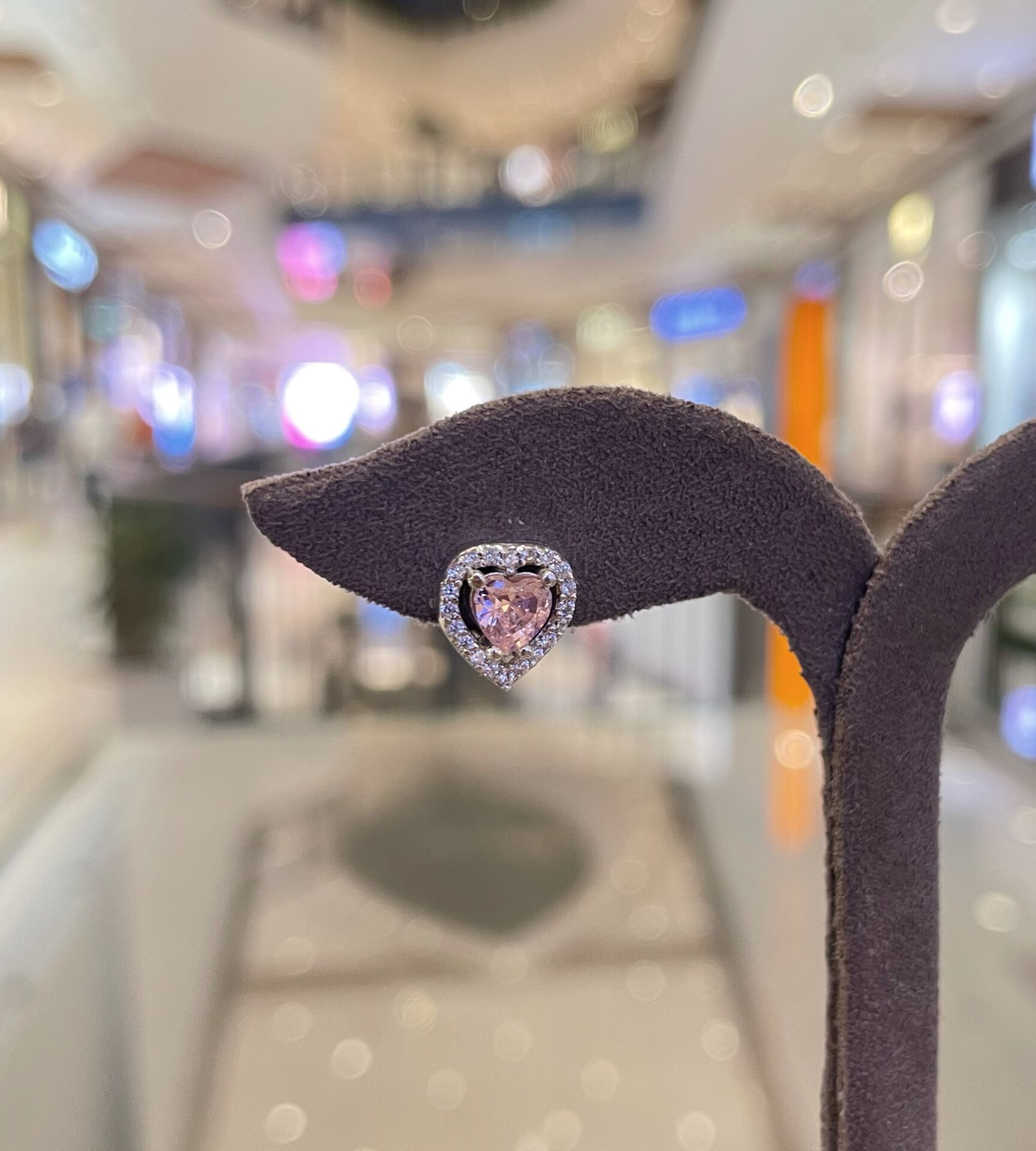 Kalpli Gümüş Küpe Pembe