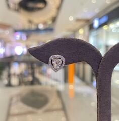 Kalpli Gümüş Küpe Beyaz