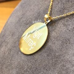 Plaka İsim Gümüş Kolye