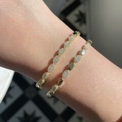 Oval Kesim Su Yolu Gümüş Bileklik 2