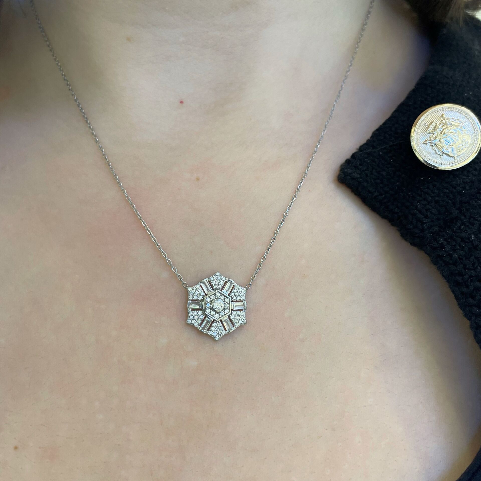 Baget Tasarım Gümüş Kolye