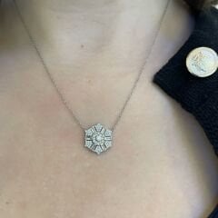 Baget Tasarım Gümüş Kolye