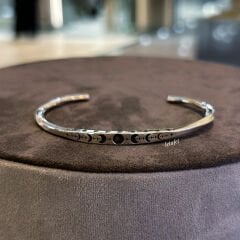 Ay Güneş Motifli Gümüş Kelepçe