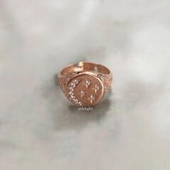 Ay Yıldız Serçe Parmak Yüzüğü