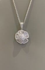 Baget Çiçek Gümüş Kolye