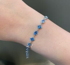 Renkli Taşlı Gümüş Bileklik 3