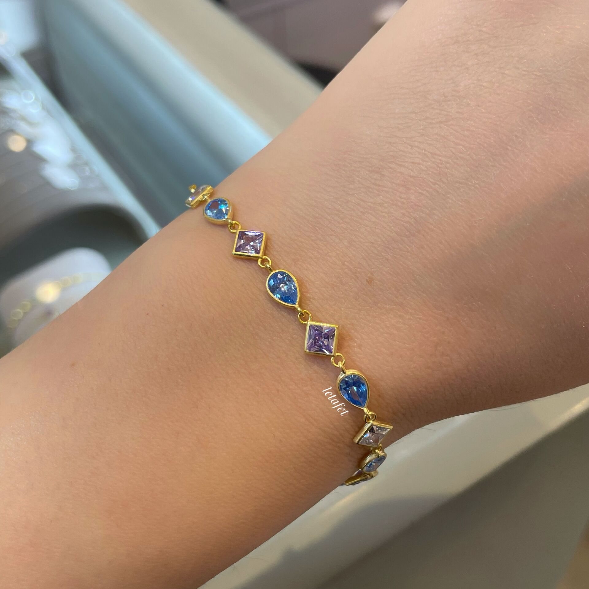 Renkli Taşlı Gümüş Bileklik 4