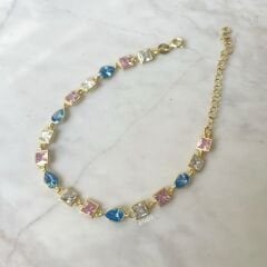 Renkli Taşlı Gümüş Bileklik 6