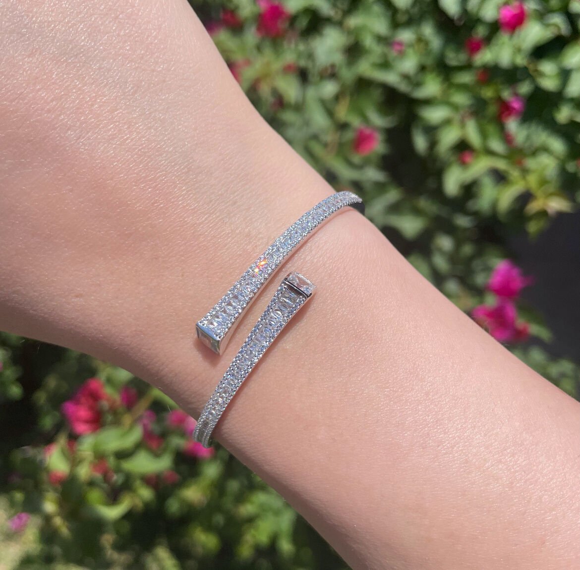 Baget Kesim Geçişli Gümüş Kelepçe