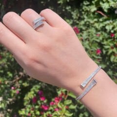 Baget Kesim Geçişli Gümüş Set