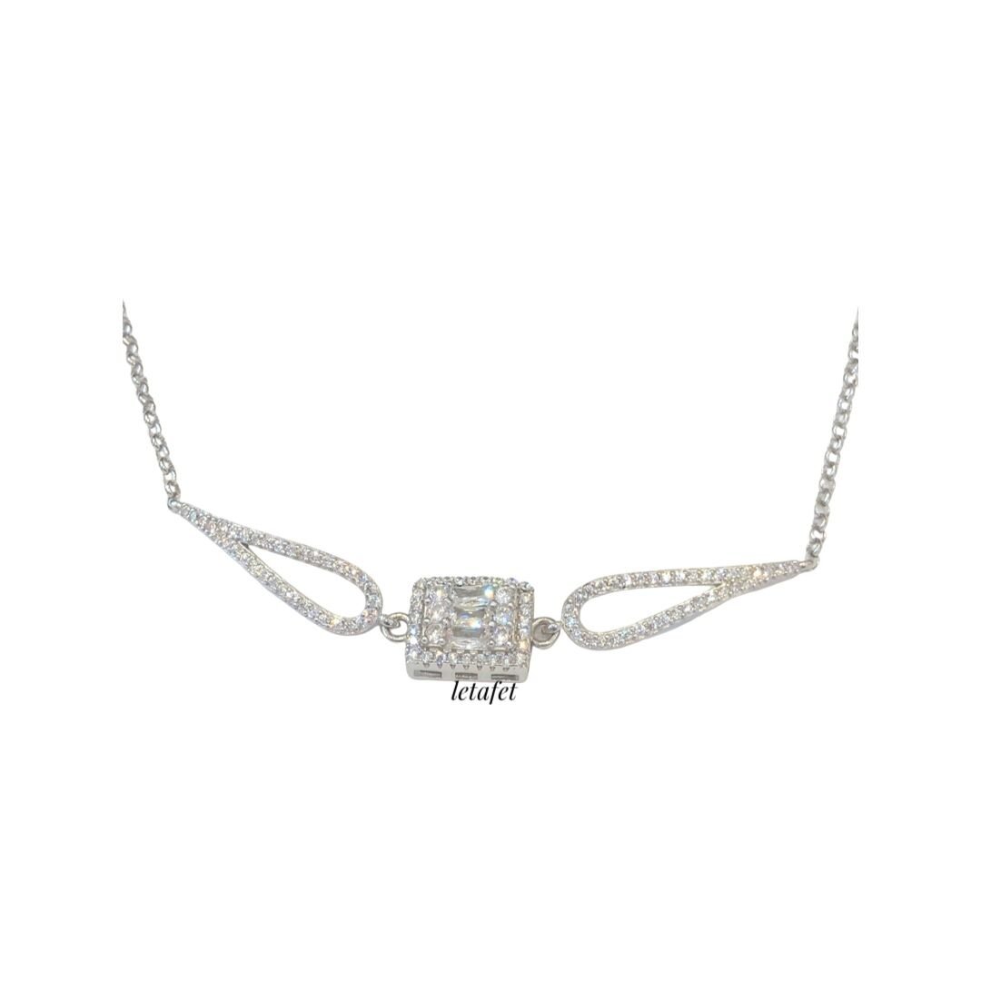 Baget Kesim Taşlı Gümüş Bileklik 1