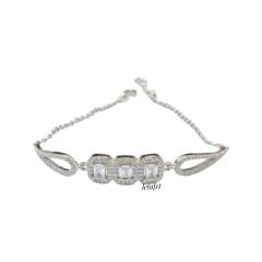 Baget Kesim Taşlı Gümüş Bileklik 2