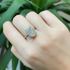 Mozanit Baget Kesim Gümüş Yüzük