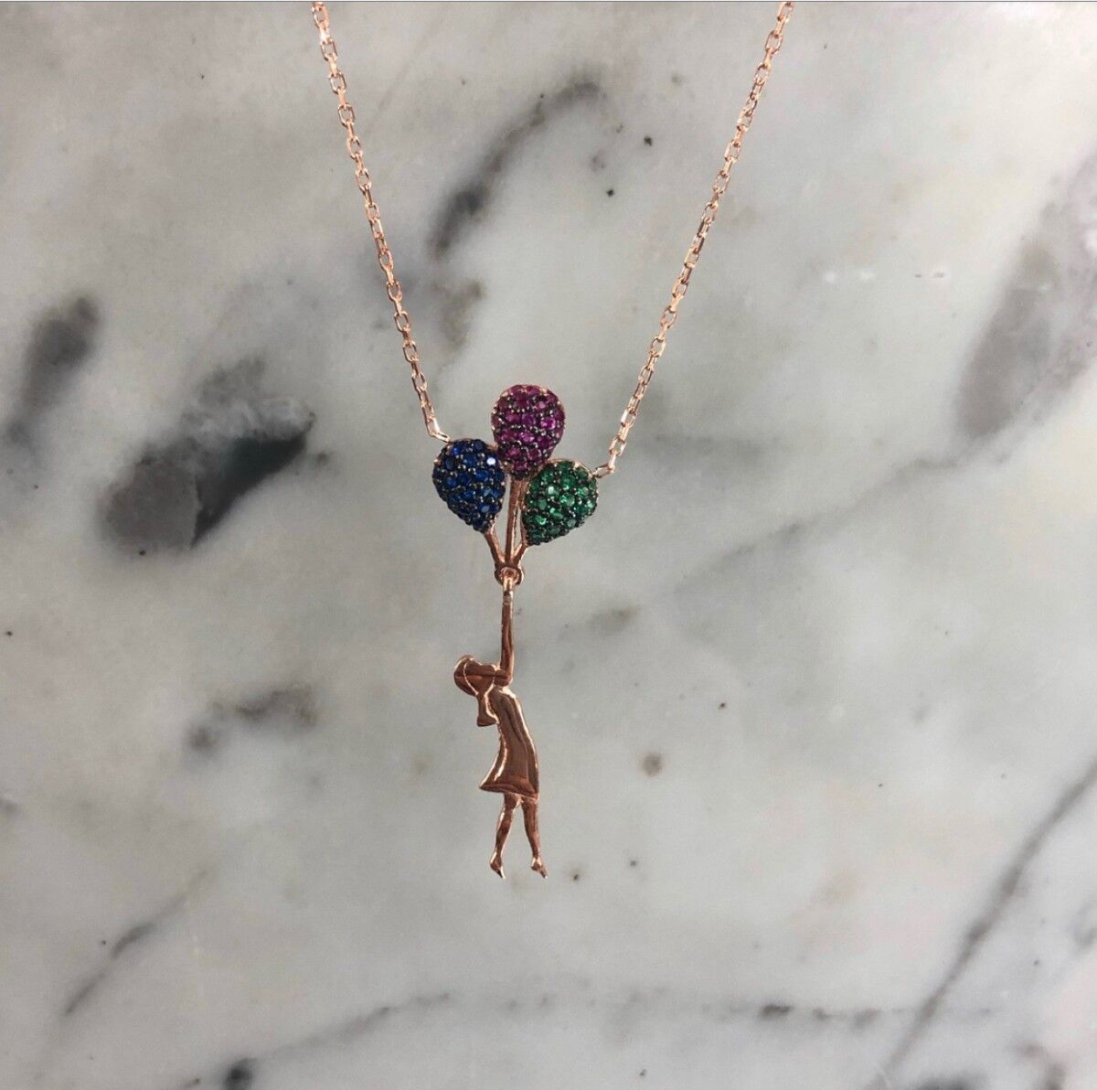 Balon Gümüş Kolye