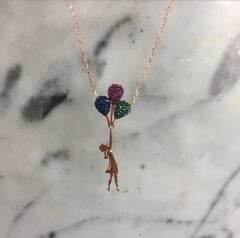 Balon Gümüş Kolye