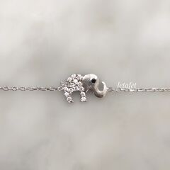 Beyaz Minimal Fil Bileklik