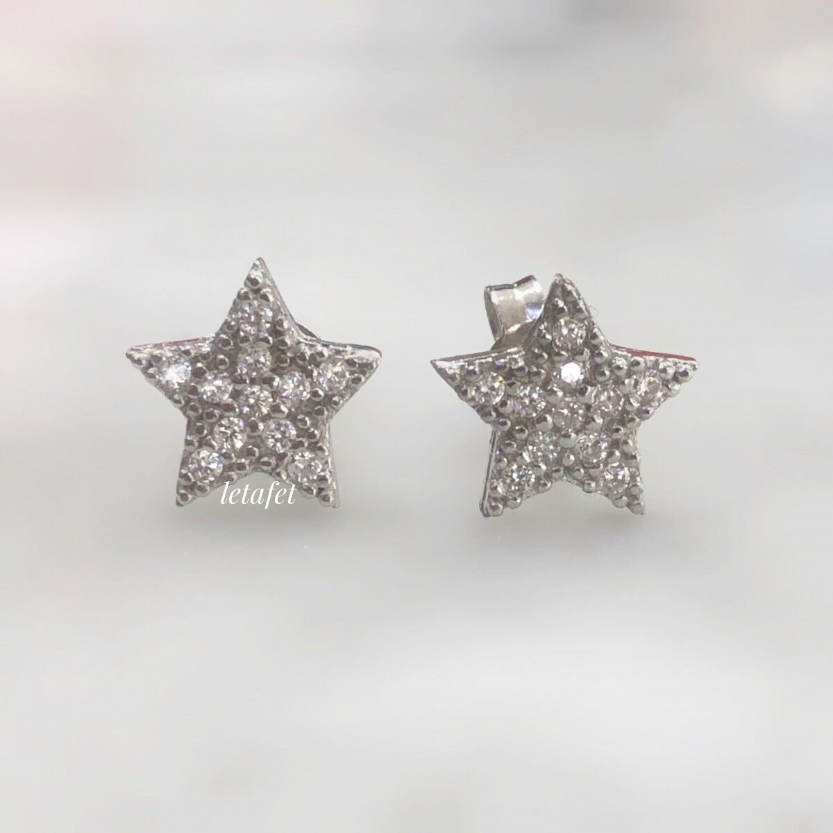 Beyaz Yıldız Gümüş Küpe