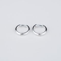 Bombeli Halka Küpe Beyaz 2.Boy