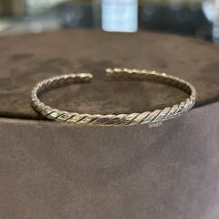 Burgu Desenli Gümüş Kelepçe