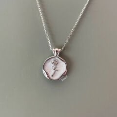 Mineli Gül Gümüş Kolye