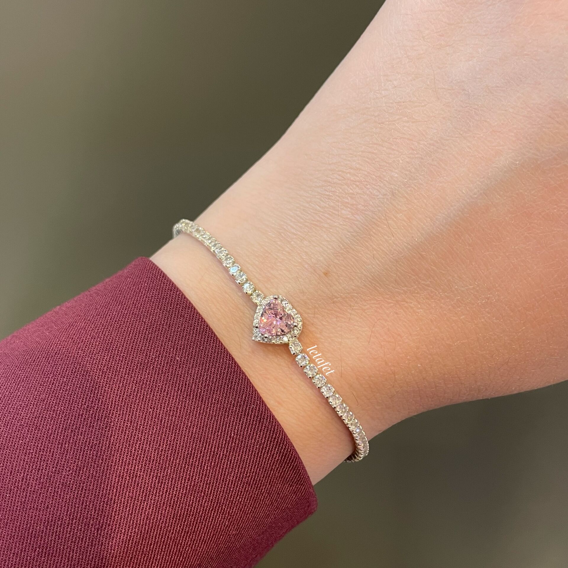 Kalp Su Yolu Gümüş Bileklik