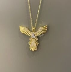 Zümrüdü Anka Kuşu Gümüş Kolye