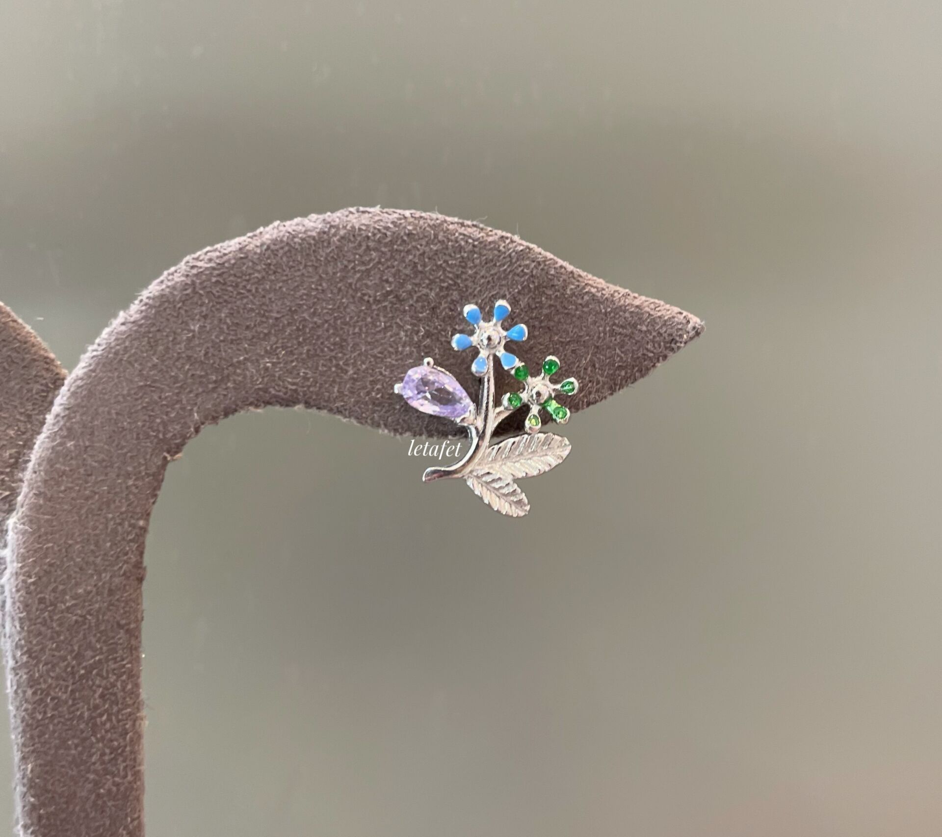 Çiçek Gümüş Küpe Renkli 2