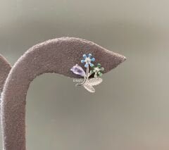 Çiçek Gümüş Küpe Renkli 2