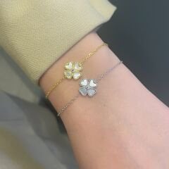 Yonca Gümüş Bileklik (Sedefli) 2