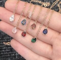 Damla Minimal Kolye Aquamarin