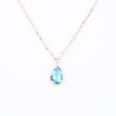 Damla Minimal Kolye Aquamarin