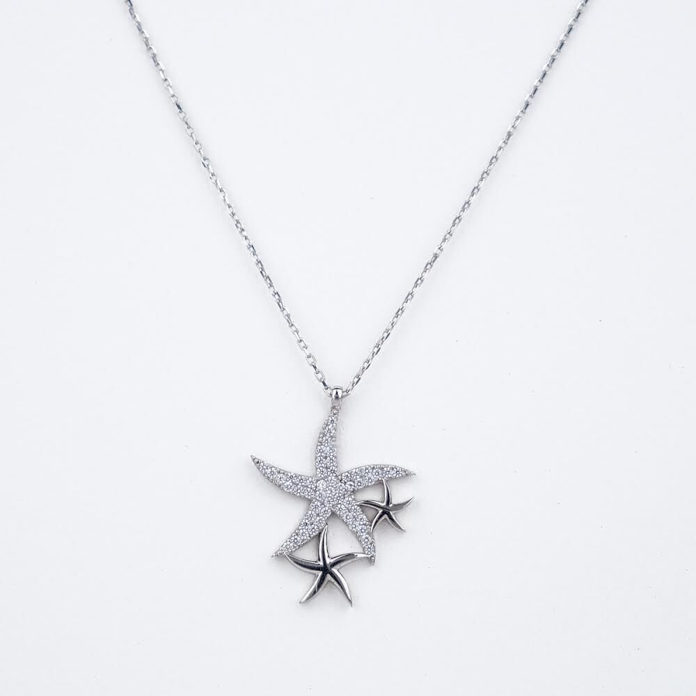 Deniz Yıldızı Kolye Beyaz