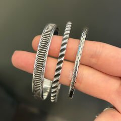 Desenli Gümüş Kelepçe