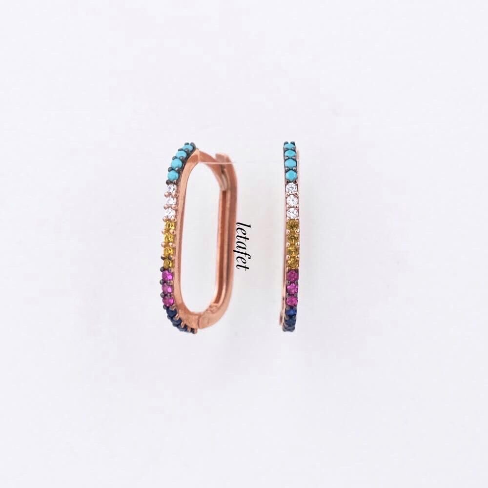 Dikdörtgen Halka Küpe Mix