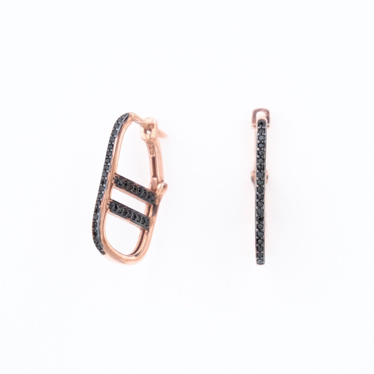 Dikdörtgen Küpe Siyah