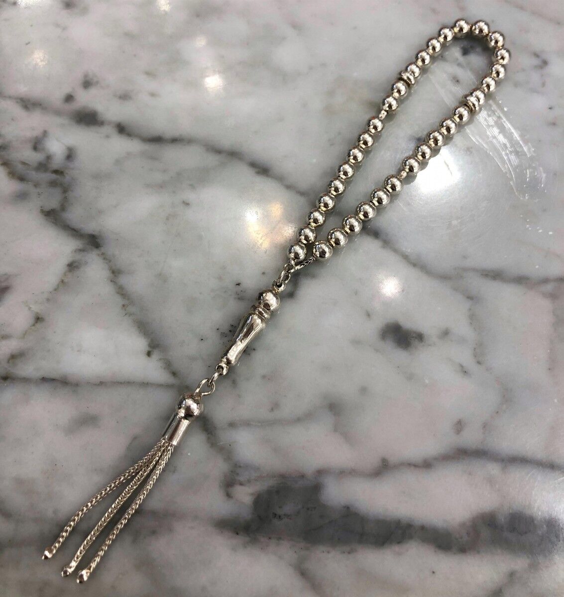 Dört Parmak Gümüş Tesbih