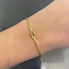 Düğüm Gümüş Bileklik Altın Kaplama