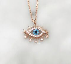 Göz Kirpikli Kolye Rose