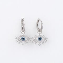 Göz Kirpikli Küpe Beyaz