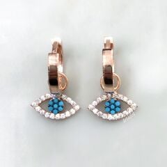 Göz Gümüş Küpe Turkuaz