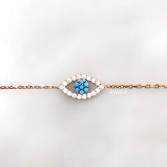 Göz Minimal Bileklik Turkuaz