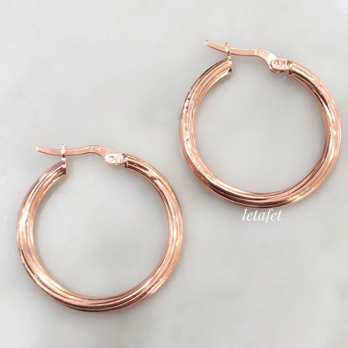 Halka Çizgili Küpe Rose