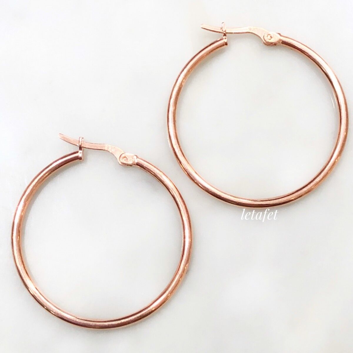 Halka Düz Küpe Rose